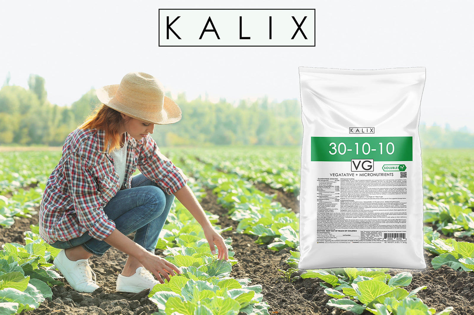 10 10 10 fertilizer for plants KALIX Grow 30-10-10 + Chelated Micronutrients 25 lb
