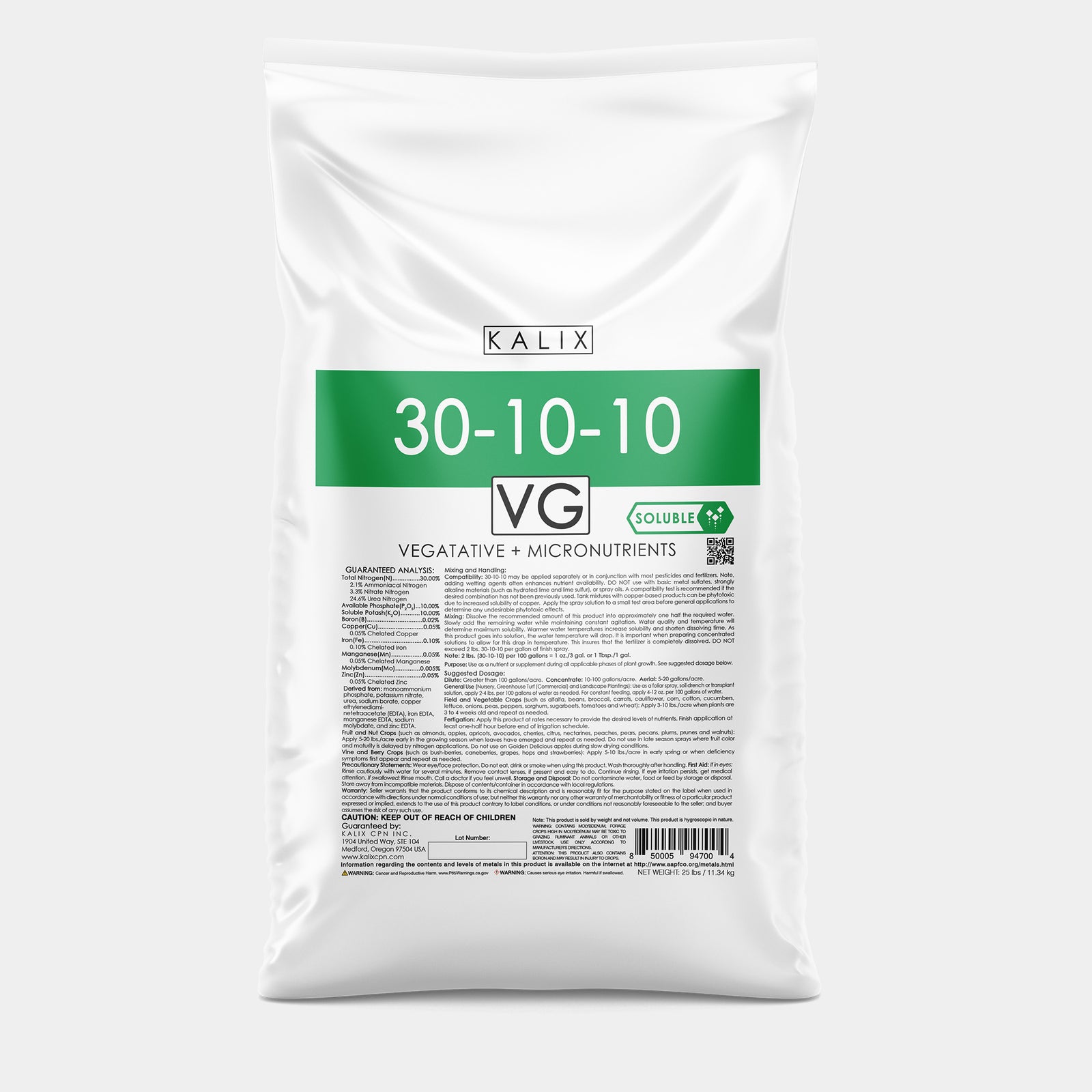 KALIX 30-10-10 Fertilizer | High Nitrogen Water Soluble Formula